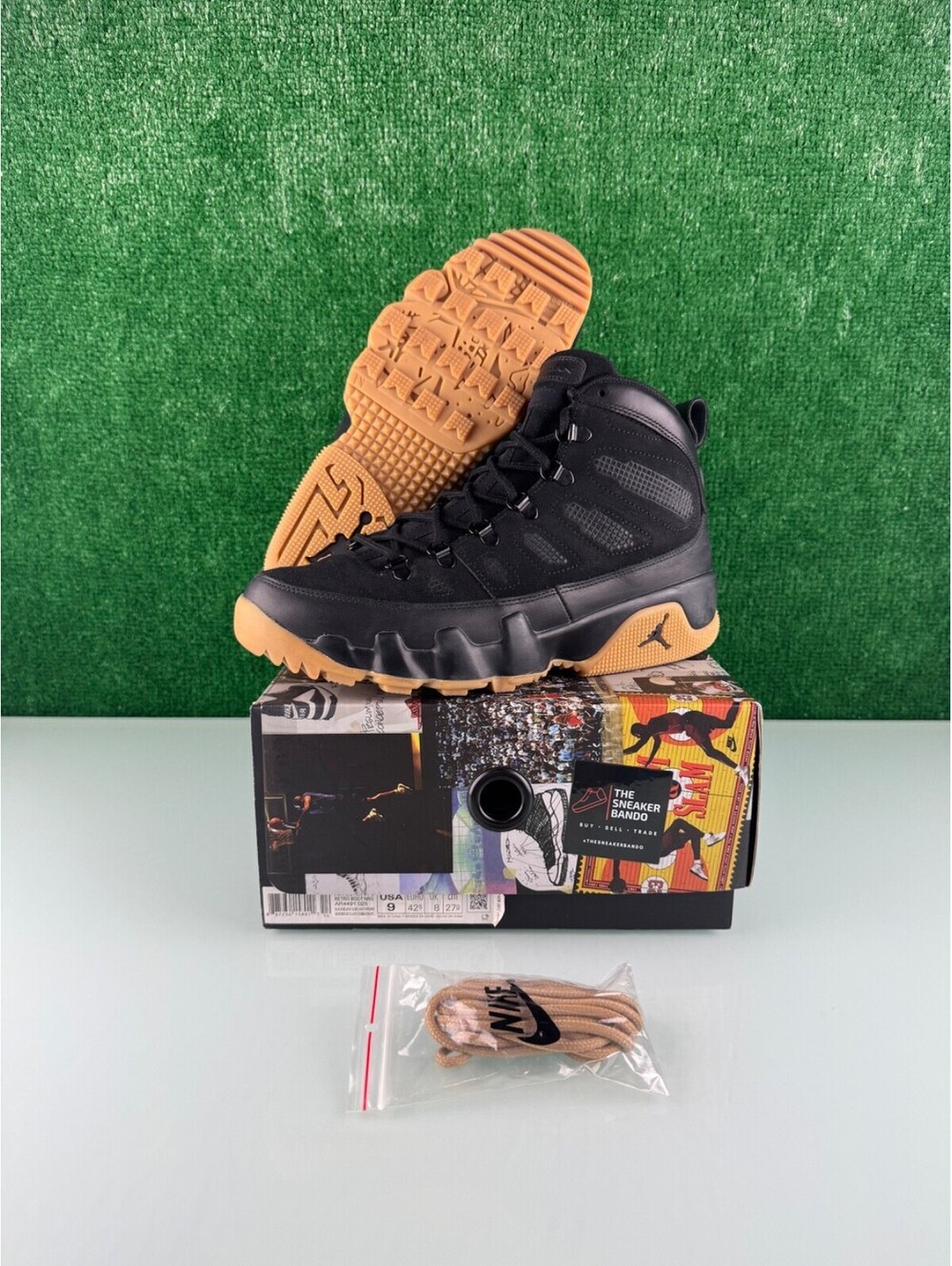 Size 9 - Jordan 9 Retro Boot NRG Black Gum 2017 CLEAN!